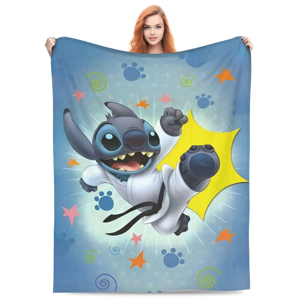 Мультяшное плюшевое одеяло MINISO Stitch студенческое Фланелевое покрывало для улицы