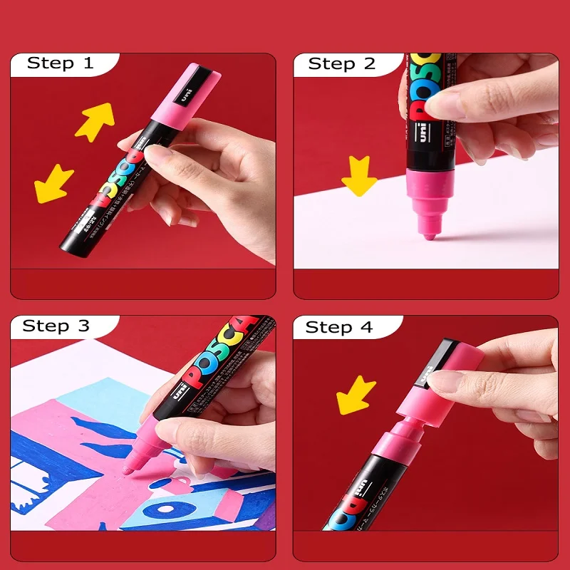 Маркеры Uni Posca канцелярские принадлежности для рисования школьный рисунок