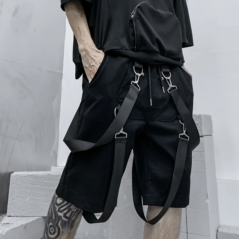 Летние модные хлопковые шорты HKSH с лентами Мужская модная темная уличная одежда