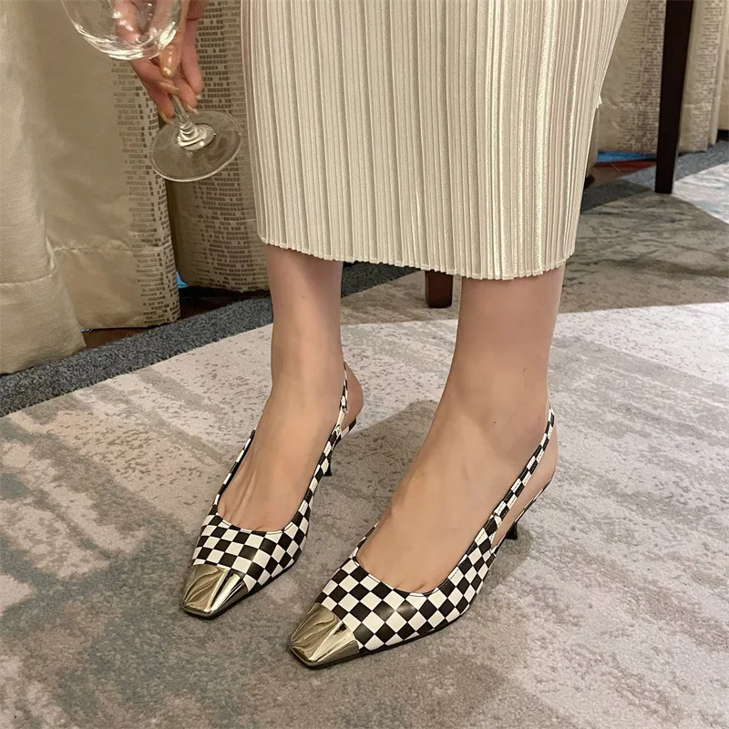 

Beige Heeled Sandals Female Shoe Square Toe 2022 Women's Black Stiletto Girls Fashion Comfort Spring Low High Open Closed New Ba