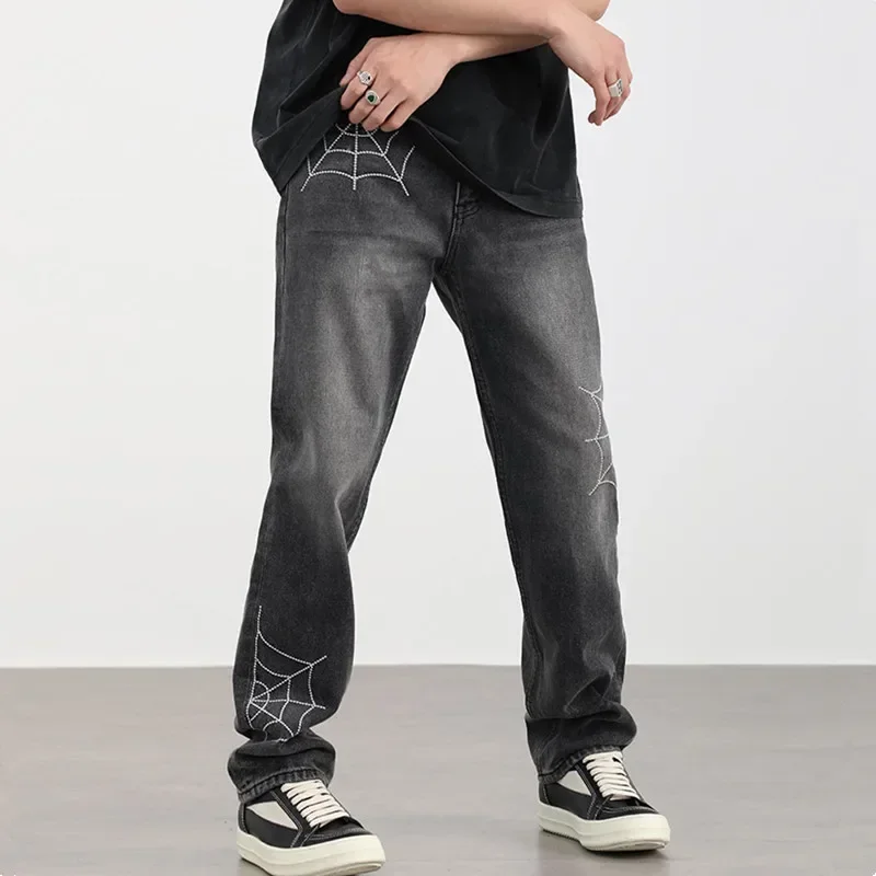 AOSHIYA Черные прямые джинсы