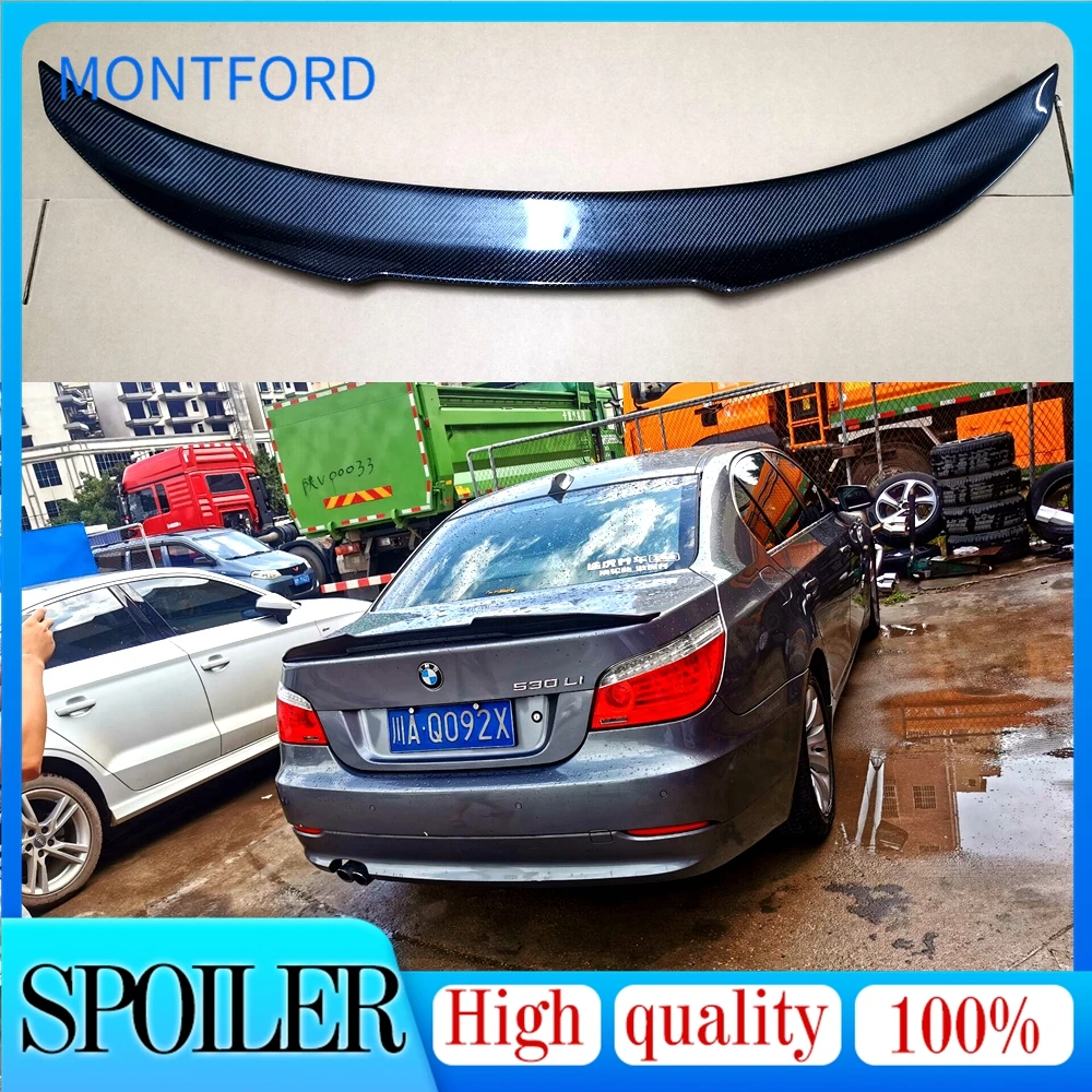 

Для E60 M5 Автомобильная осветительная деталь для BMW 5 серии E60 M5 2004-2009, Задняя Крышка багажника из углеродного волокна, спойлер для крыльев