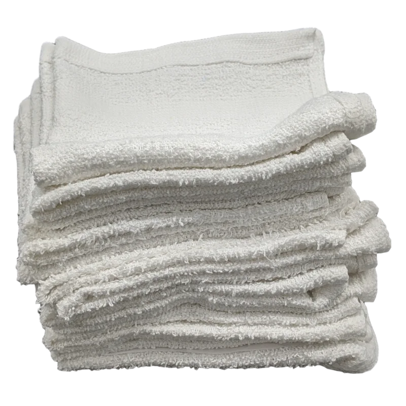 

12 x 12 White Cotton Value Washcloth Rags - 1 LB Weight Per Dozen - 1 Dozen