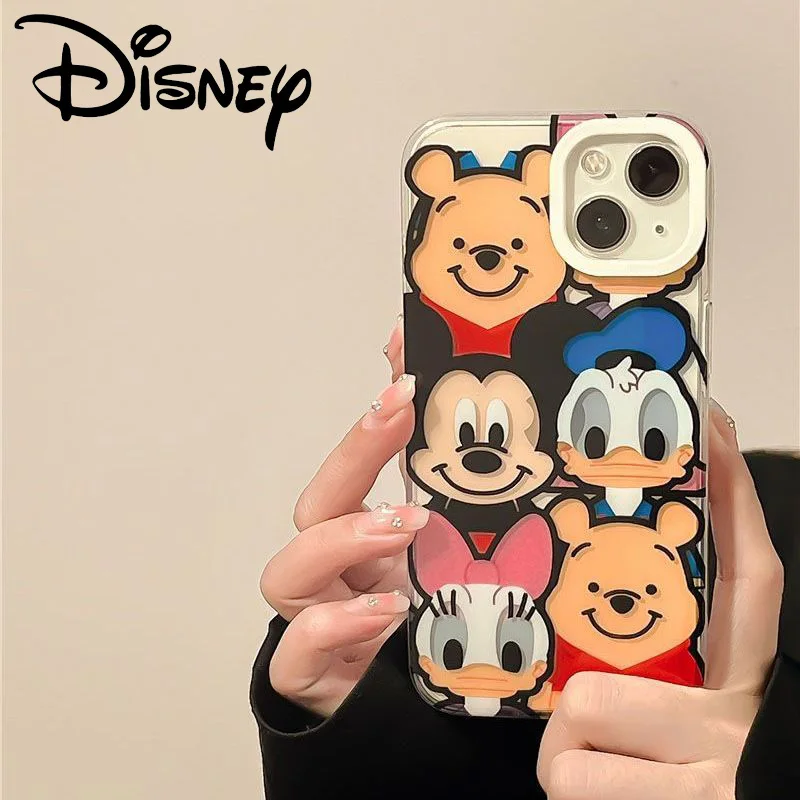 

Disney Mickey Minnie Mouse Winnie Phone Case Anime Cartoon Anti-slip Dust-proof Soft Cover Case for IPhone 14 13 12 Promax