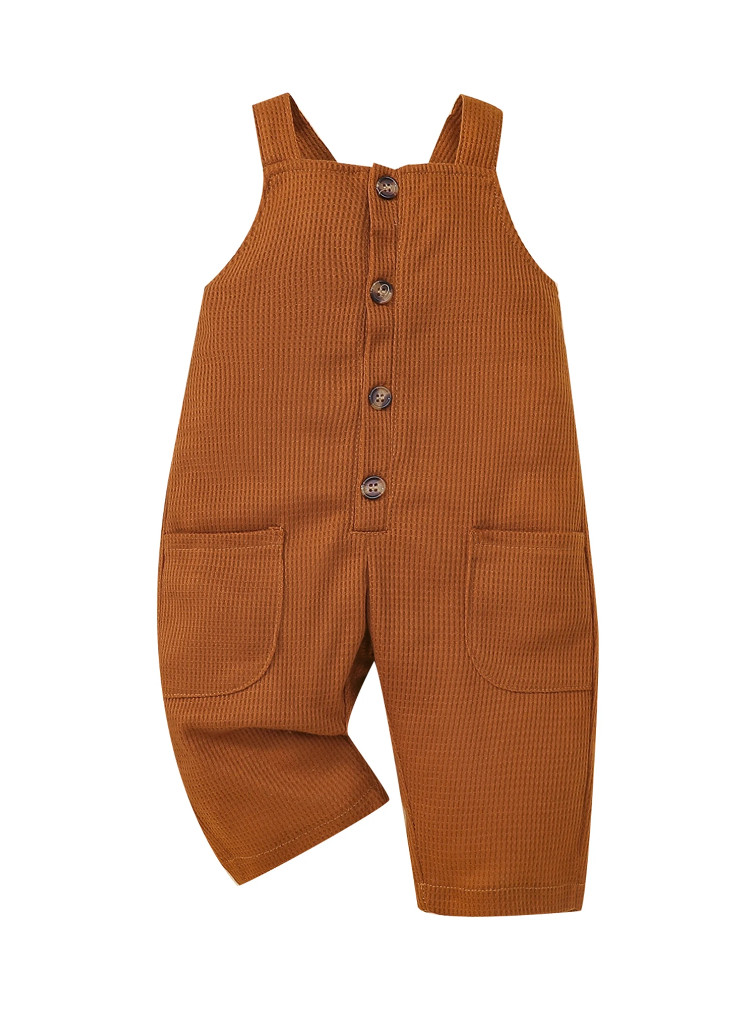 

Toddler Baby Boy Girl Overalls Suspender Pants Outfits Solid Romper Jumpsuits Kids Clothes