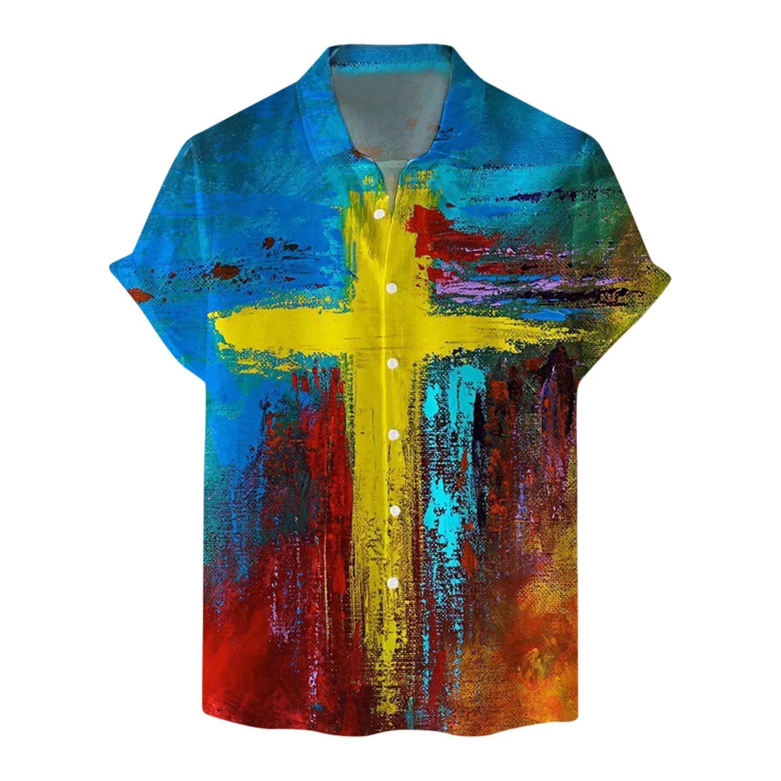 

Top For Man Stand Up Collar Daily Ventilated Fashion Top Blue Long Sleeve