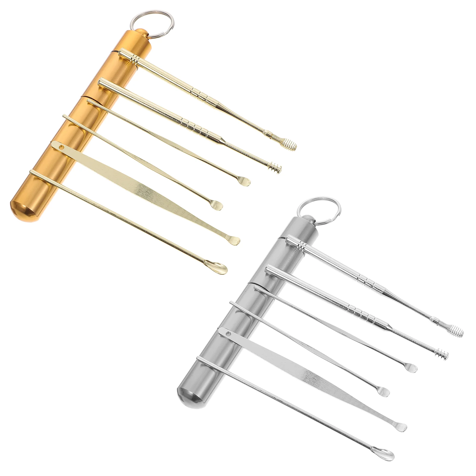 

2 Sets Stainless Steel Ear Cleaning Tools Ear Scoops Earwax Removal Tools