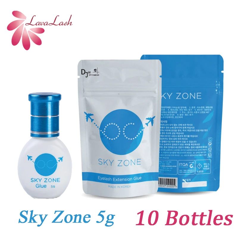 

5g Sky Zone Glue 1s Fast Dry Strong Eyelash Extensions Glue Original Korea False Lash Glue Keep Long Retention 10 bottles