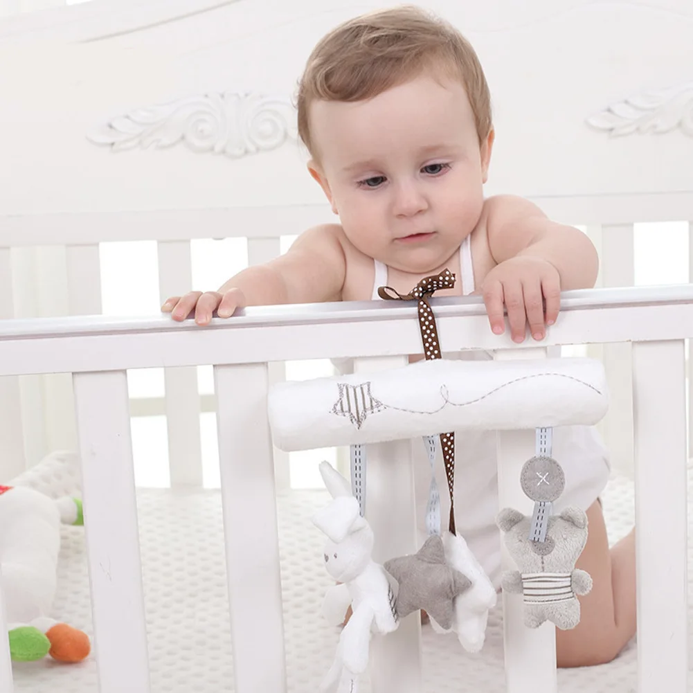 

2022 Infant Toddler Rattles Toys Baby Stroller Crib Soft Rabbit Bear Style Pram Hanging Toys Plush Appease Doll Bed Accessories