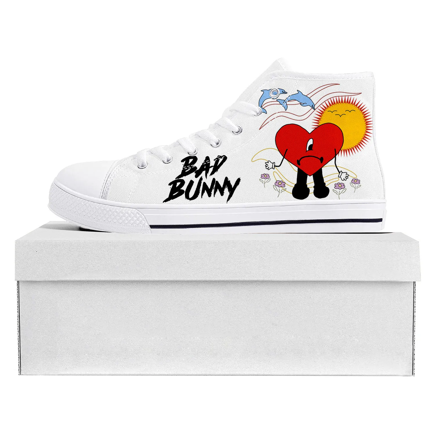 Bad Bunny High Top Sneakers Mens Womens Teenager Benito Antonio Martínez Ocasio Canvas Sneaker Couple Shoes High Quality Shoe