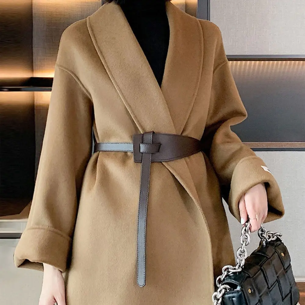 Designer Belts for Women Girdles High Quality Knot Soft Pu Leather Long Cummerbunds Wide Coat Ceinture Dress Waistband Cintos