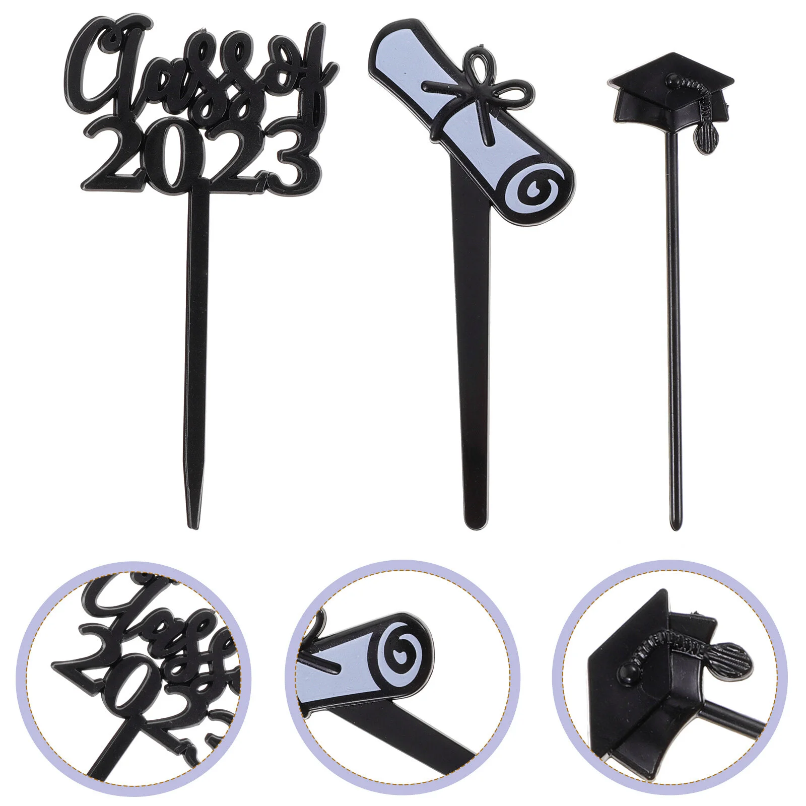 

30 Pcs Grad Decorations Graduate 2023 Cake Party Supplies Cupcake Topper Toppers Plastic