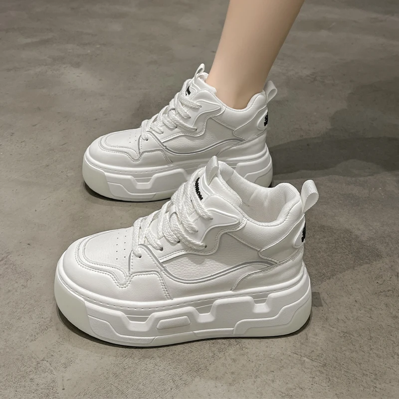 

Casual Woemn Platform Ankle Boots 2023 New Flats Lace Up Sport Shoes Fad Trend Walking Sneakers Cozy Running Women Hiking Shoes