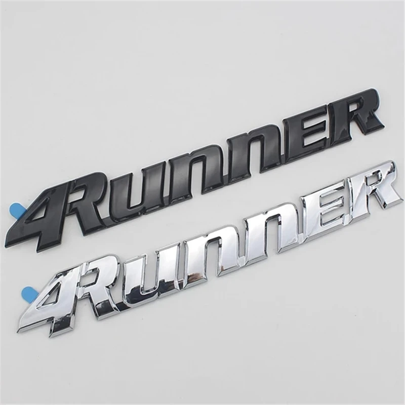 

1X Car styling 25*3.5cm High Quality ABS Plastic 4Runner Emblem Rear Trunk Badge Side Logos Cars body Stickers Black Silver