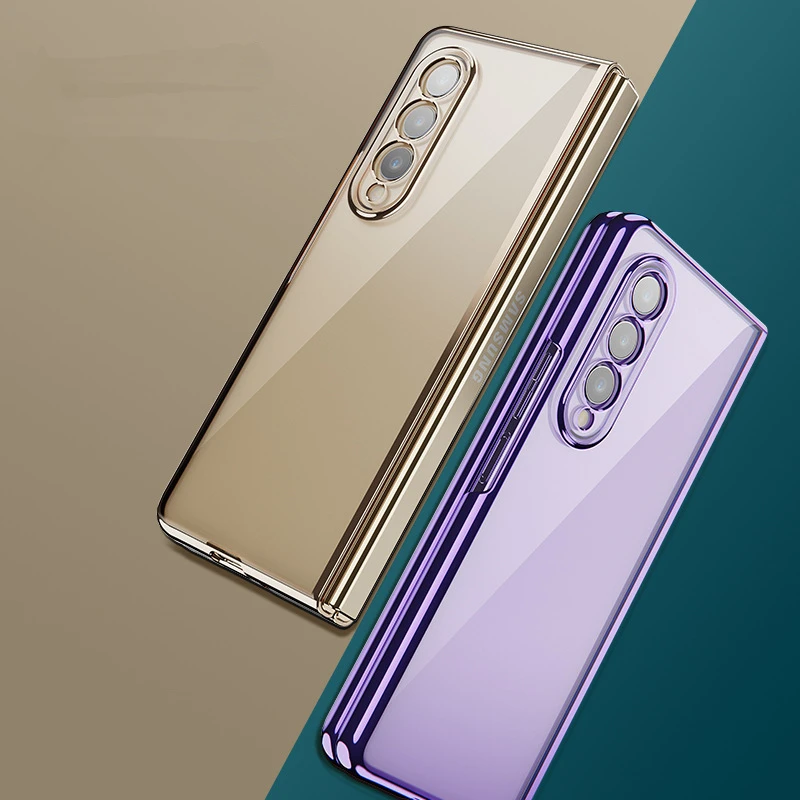 

Anti-Slip Luxury Plating Cover Case for Samsung Galaxy Z Fold3 Fold 3 Drop Protection Cell Phone Bag Funda Coque