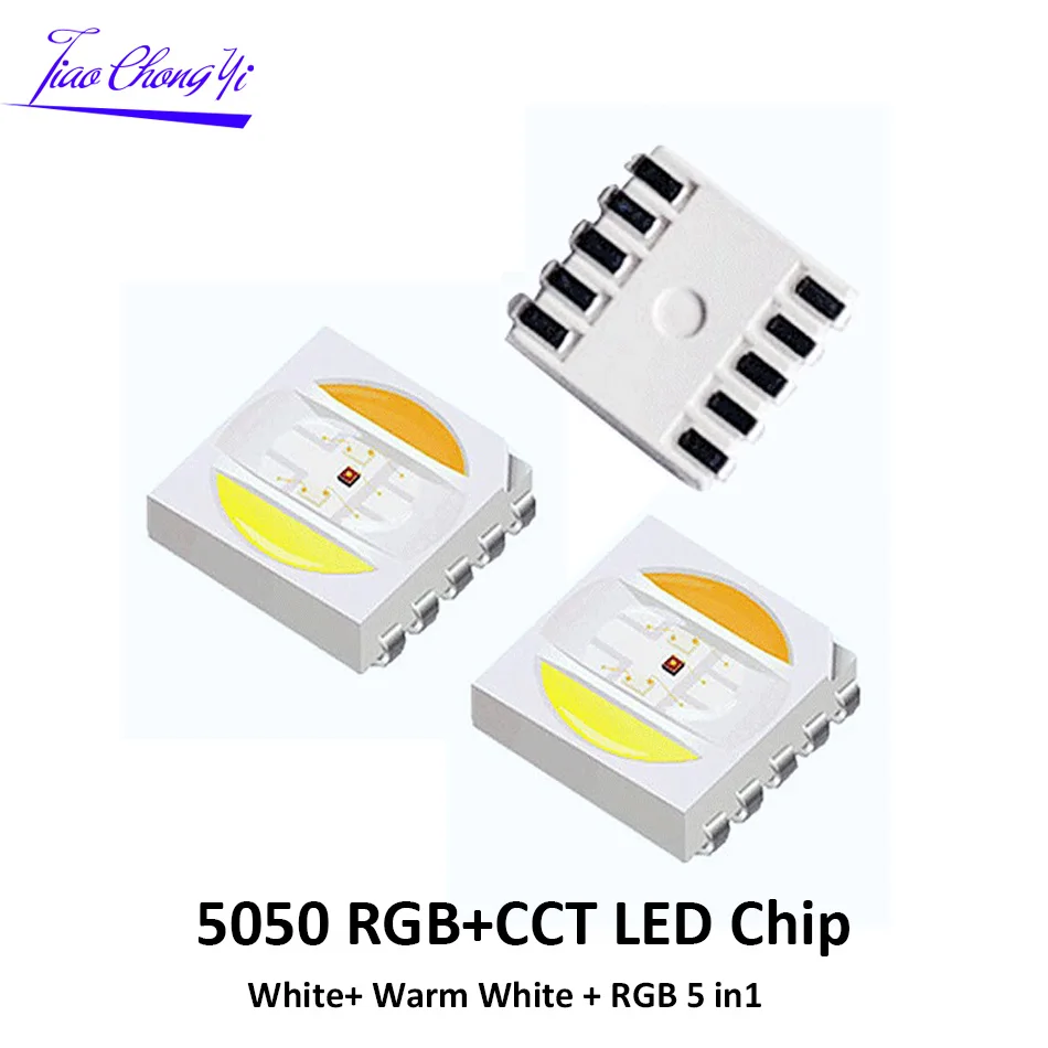 

5050 RGB+CCT LED Chip 5050 RGBW WW LED light beads 5050 SMD Beads White+ Warm White + RGB 5 in 1 Chip light-emitting diode