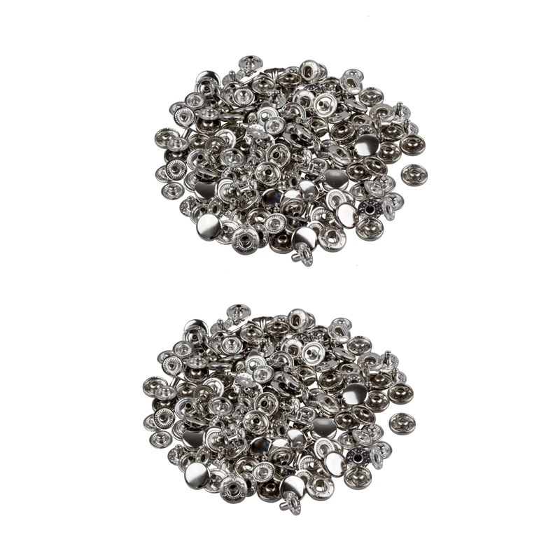 

100X Metal No Sewing Press Studs Buttons Snap Fastener Popper 10Mm