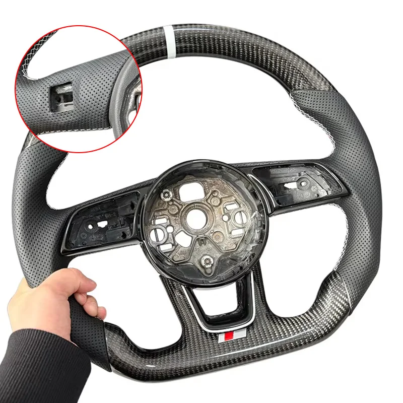 

Рулевое колесо из углеродного волокна подходит для новых моделей Audi A3 A3L 2021-2023, которые могут быть оснащены кнопок и лопастями переключения передач.