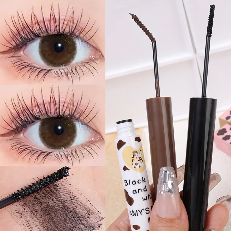 

Thick Curling Mascara Waterproof Sweatproof Long Lasting No-faint Ultra-fine Small Brush Head Mascaras Enlarge Eyes Makeup Tools