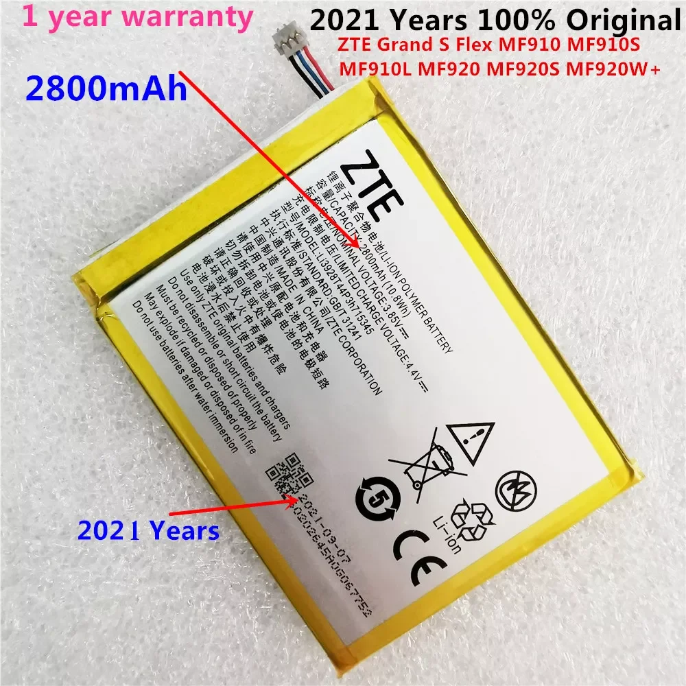 

2023New Original 2300mAh LI3820T43P3h715345 Battery For ZTE Grand S Flex / For ZTE MF910 MF910S MF910L MF920 MF920S MF920W+ Batt