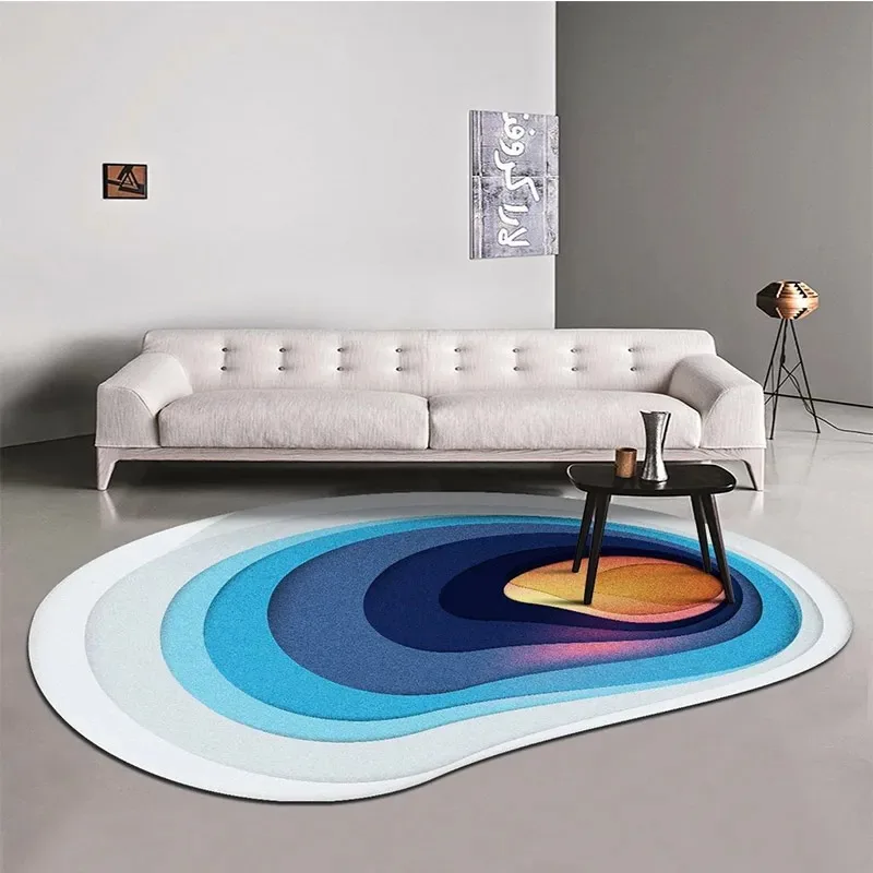 

Blue White Plaid 3D irregular Carpet Area Rug Non Slip Floor Mat for Home Living Room Decor Big Carpet Bedroom Carpet Customizat
