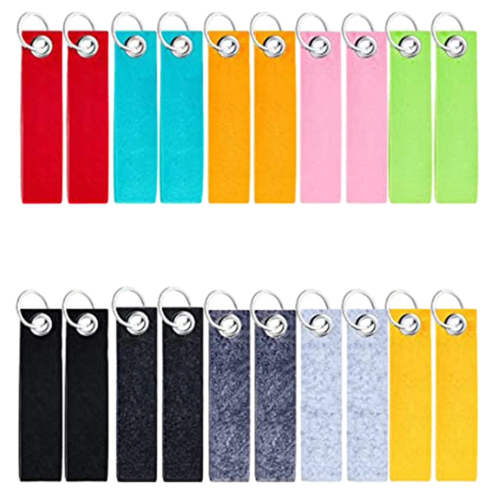 

20pcs Blank Felt Mental Car Craft DIY Decoration Bags Key Rings Purses Meaningful Reliable Visible Portable Practical
