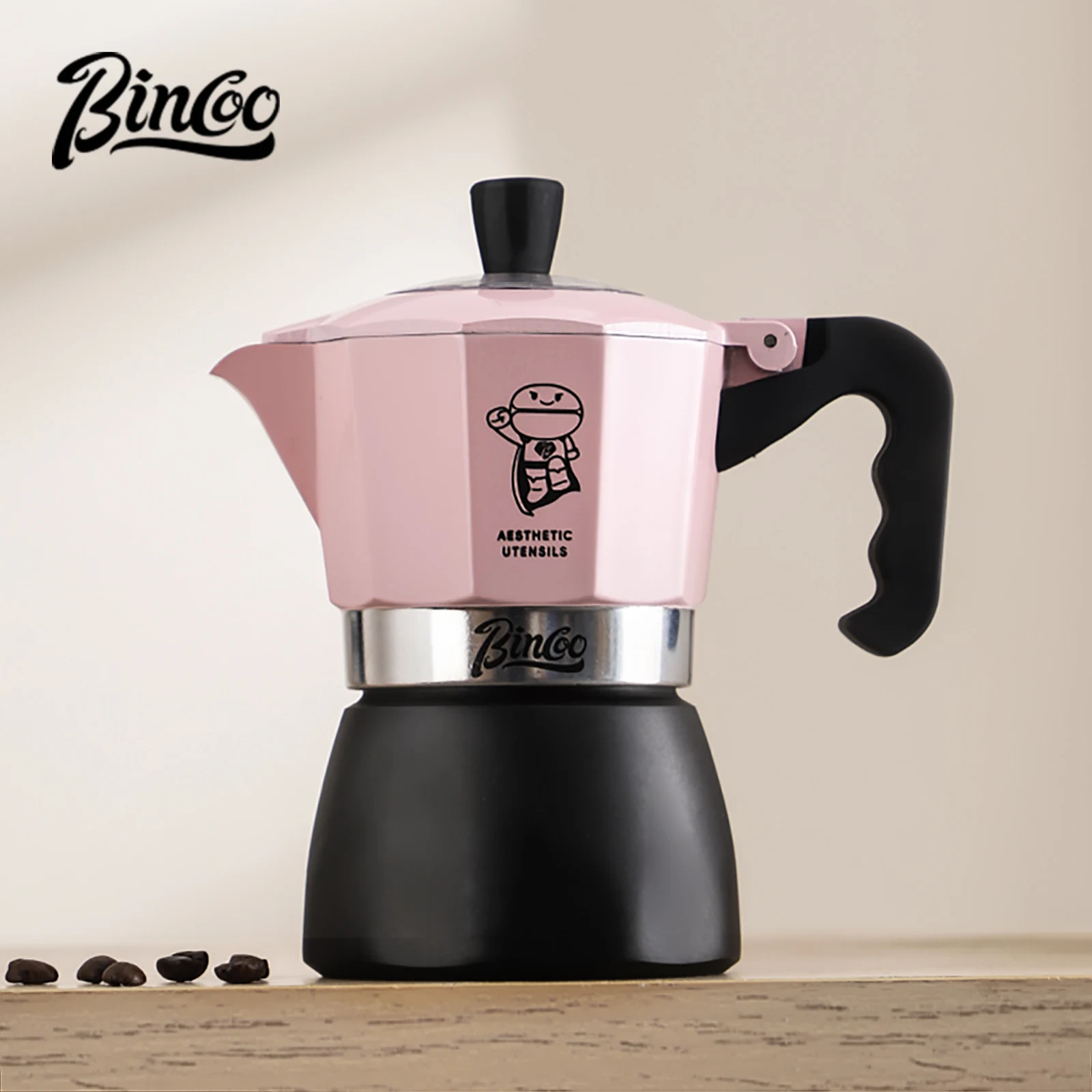 Фото Кофе Bincoo Moka Pot с двойным клапаном, кофеварка для эспрессо, итальянский кофе, концентрированная экстракция, кофейник, аксессуары для бариста, 220 В №1