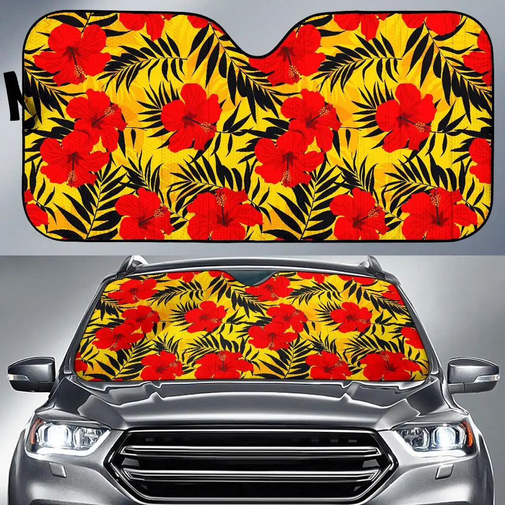 

Hawaiian Hibiscus Flowers Pattern Print Car Sun Shade