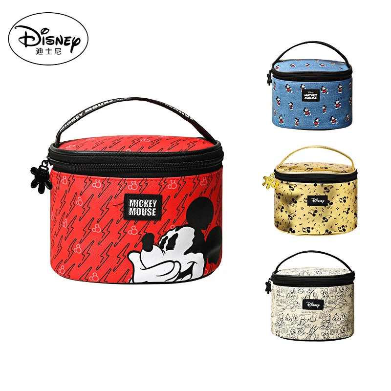 

Kawaii Водонепроницаемая Переносная косметичка из ПУ кожи с героями мультфильмов Микки и Минни из мультфильма, милая вместительная сумка для ...