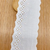 15yards embroidery white cotton lace trim 9 3cm hight quality diy hometextile clothes edge wrapping cotton ribbon tape