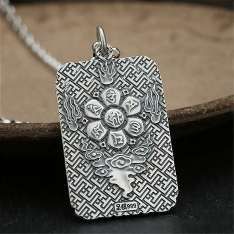 Властное ожерелье с квадратным кулоном в виде дракона мужское ретро-стиле