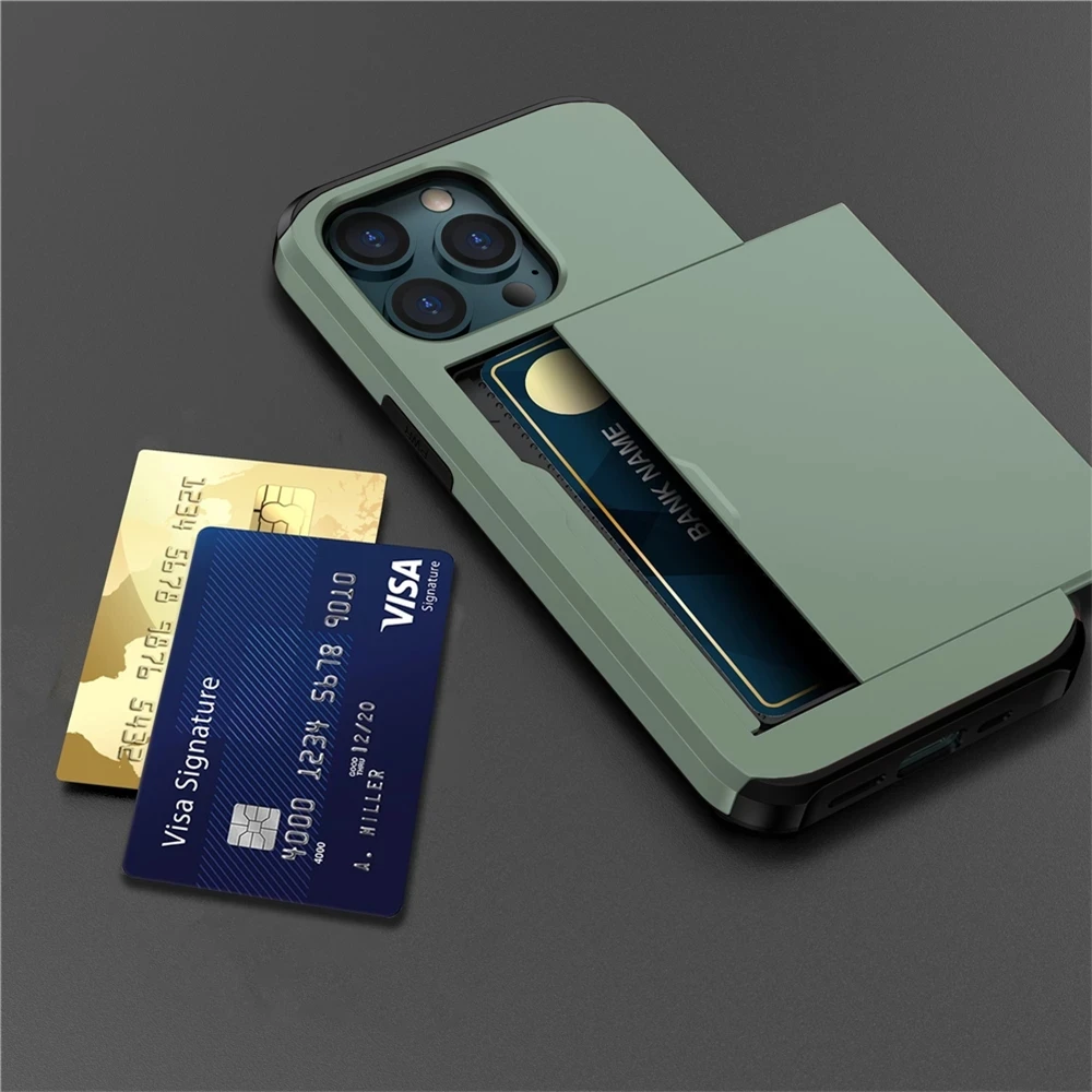

Phone Case For iPhone 14 13 Pro 11 12 Pro Max XR X XS Max 7 8 Plus Wallet Credit Card ID Slot Case Coque Funda Bumper Capa