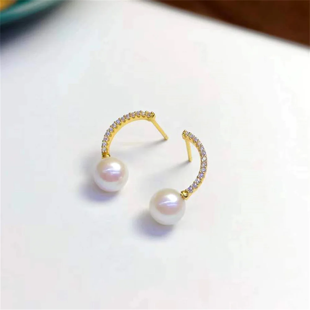 

S925 Sterling Silver Earring Hooks Accessories Gold Silver Ear Studs Ear Hooks Wire For Pearl Earrings Jewelry Making Findings