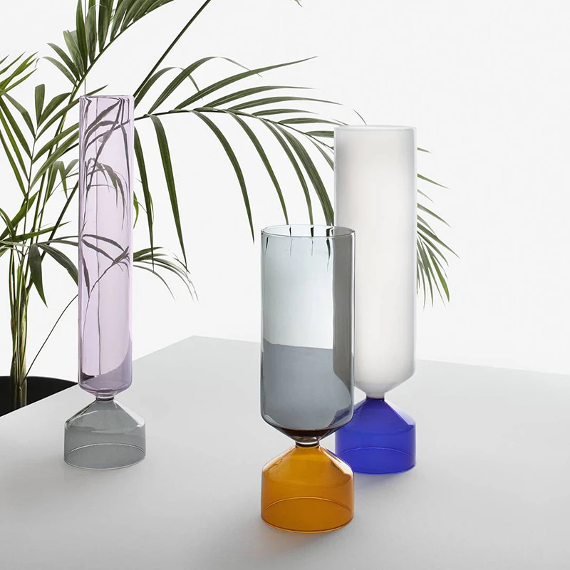 

Mini Glass Vase Transparent Design Flower Arrangements Clear Nordic Vase Minimalist Interior Vasen Home Decor for Living Room