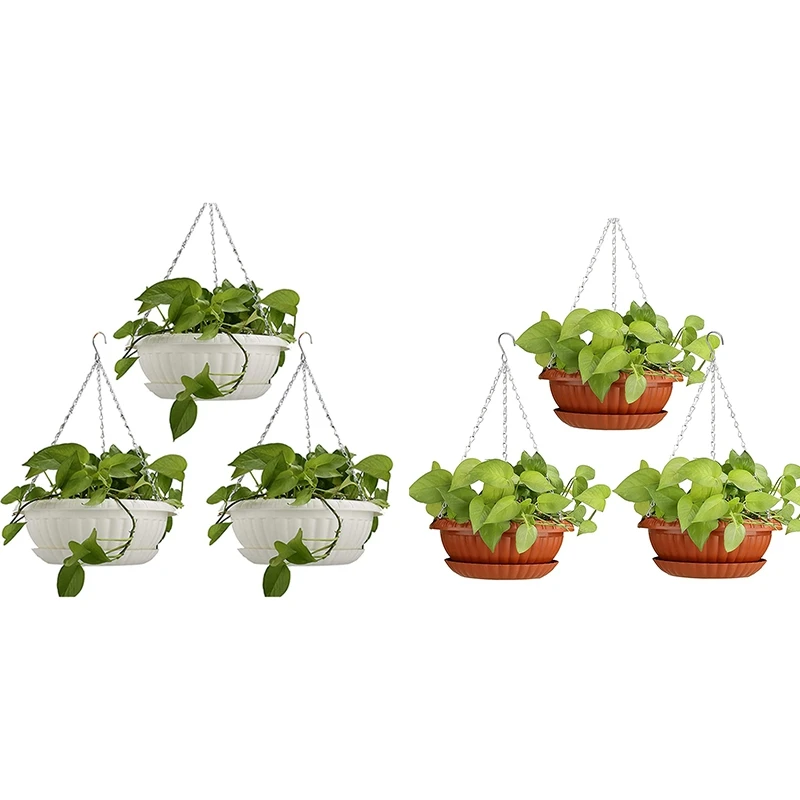 

3Pcs Planters Hanging Flower Pots Plant Hanger Holders Hanging Basket For Indoor Outdoor Garden