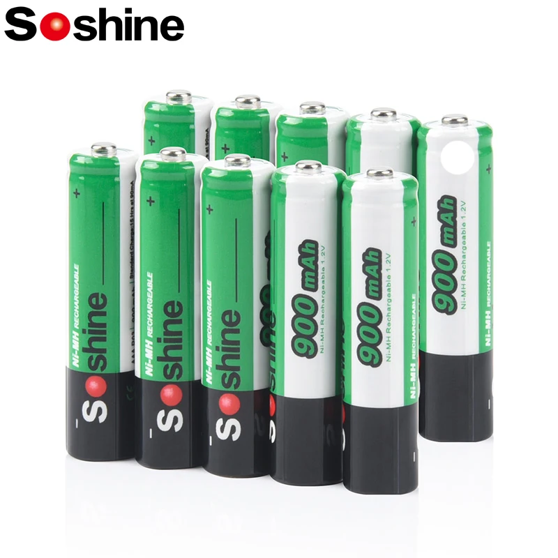 

Genuine/​Original Soshine 1.2V AAA 900mAh Rechargeable Battery NIMH Low Self-discharge Batteries 1000 Cycle Times for Video Toy