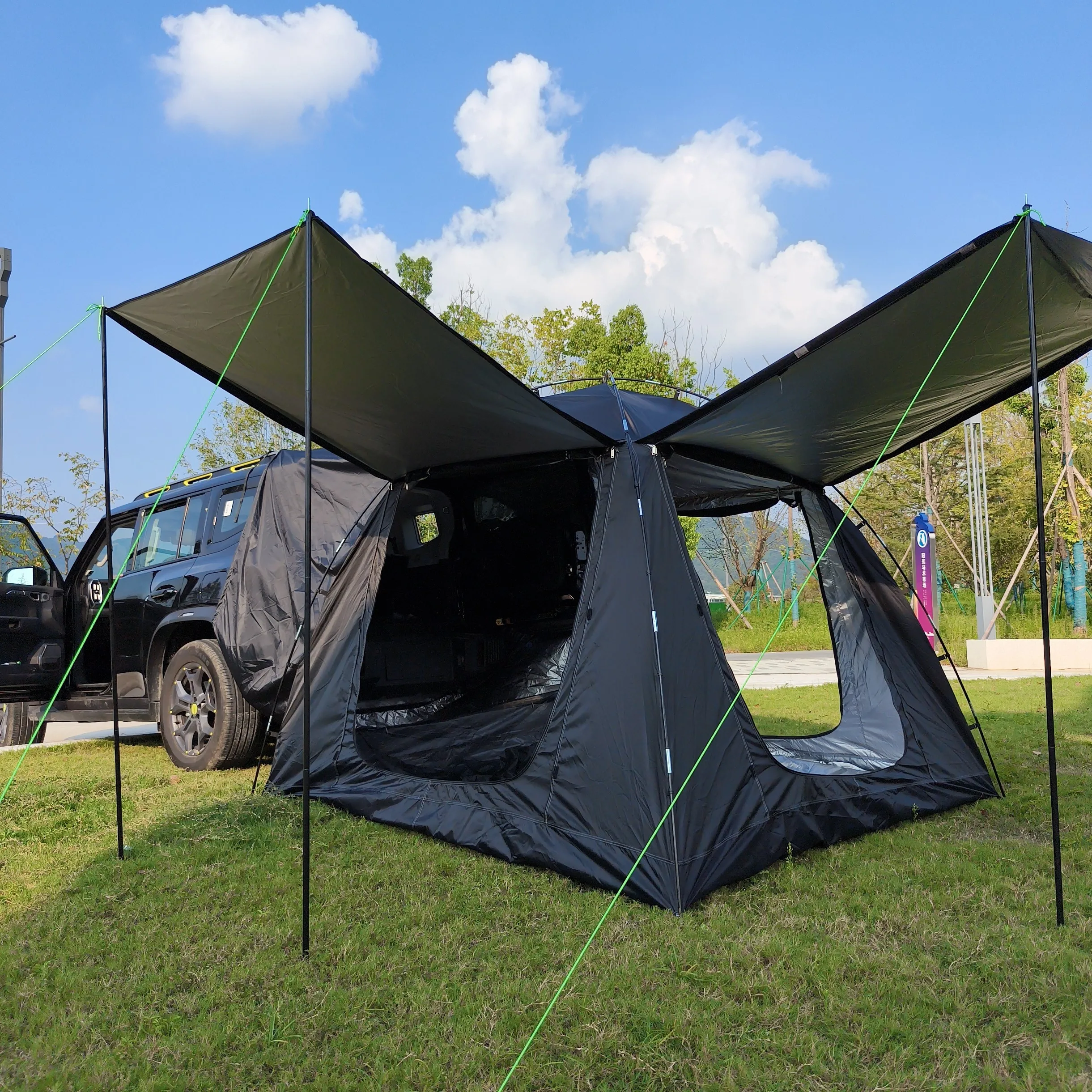 Автомобильная палатка задняя дверь 11 мм стеклянная для автомобилей 2 5x2 5 м