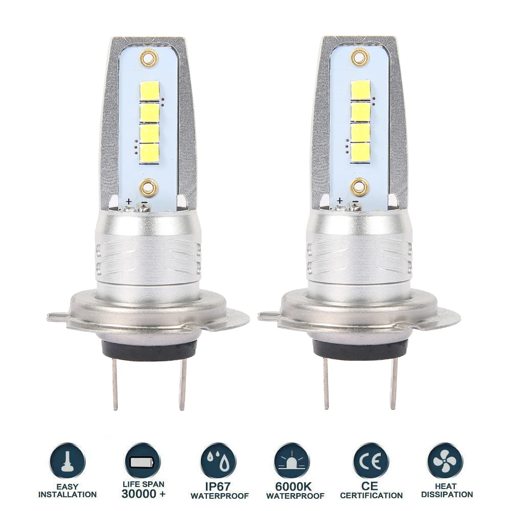 

2pc H7 LED Car Headlights 55W 6500K 8000LM for Cars Headlight Bulbs High Bright Fog Light Car Accessories