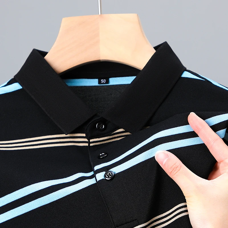 

Мужская хлопковая рубашка-поло с коротким рукавом, с принтом