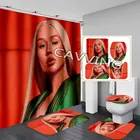 Водонепроницаемая занавеска для душа Iggy Azalea 3D, Противоскользящий коврик для ванной комнаты, набор ковриков для туалета H01