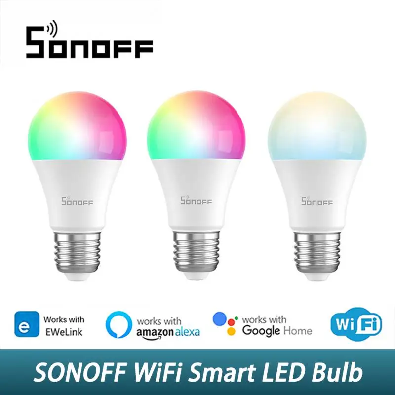 

SONOFF WiFi Smart LED Light B02-B-A60/B05-BL-A60 9W E26/E27 Dimmable Lamp Bulbs EweLink APP Control Works With Alexa Google Home