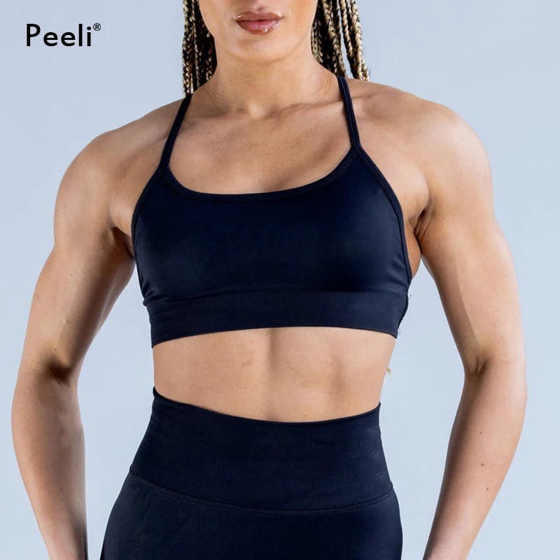 Динамический спортивный бюстгальтер с открытой спиной женская одежда