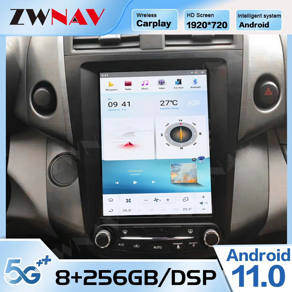 Tesa-экран Android-видеоплеер для Toyota RAV4 2003 2004 2005 2006 2007 2008 2009 GPS-радиоприемник