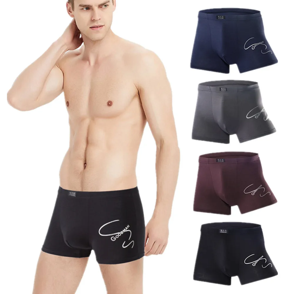 4 Pcs/Lot Big Size Men Boxer Briefs Boy Panties Undies Bottom Shorts Underpants Knickers Modal Homme Underwear L XL 2XL 3XL