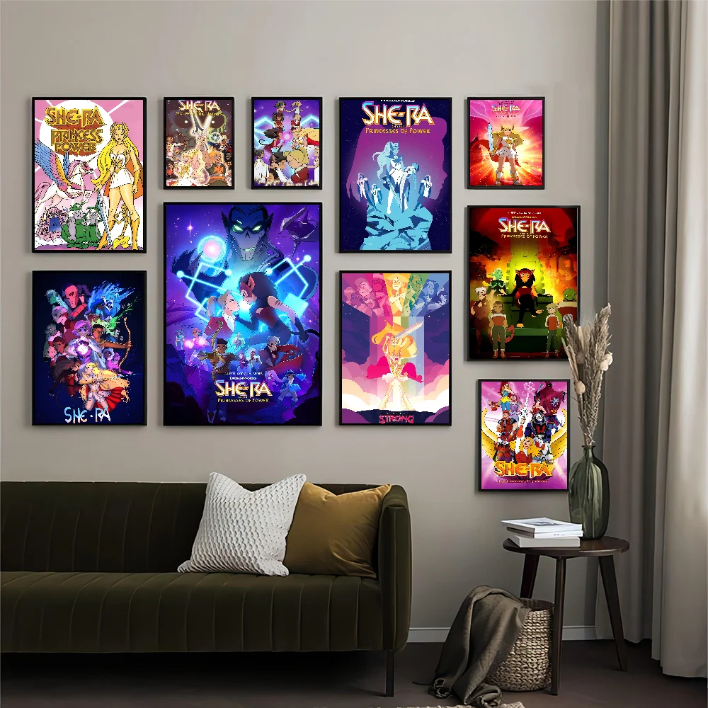 She Ra And The Princesses Classic Movie Posters Waterproof Paper Sticker Coffee House Bar Decor Art Wall Stickers