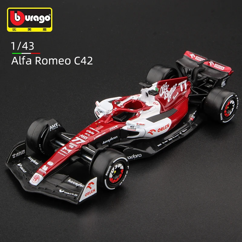 

Bburago 1:43 2022 F1 Racing Team C42 #77 Bottas Alloy Car Diecast Model Toy #24 Guanyu Formula One Collection Gifts