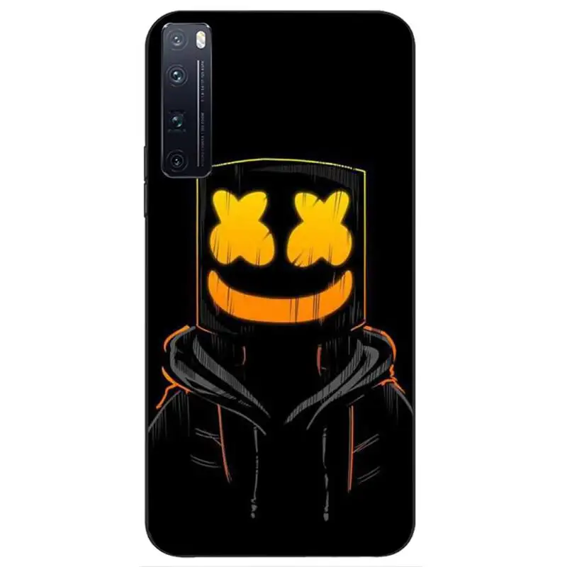DJ Marshmallow Phone Case Fundas for Huawei P30 P20 Pro P40 Mate 20 Lite P Smart Z Y5 Y6 Y7 2019 Black Soft Silicone Cover Shell