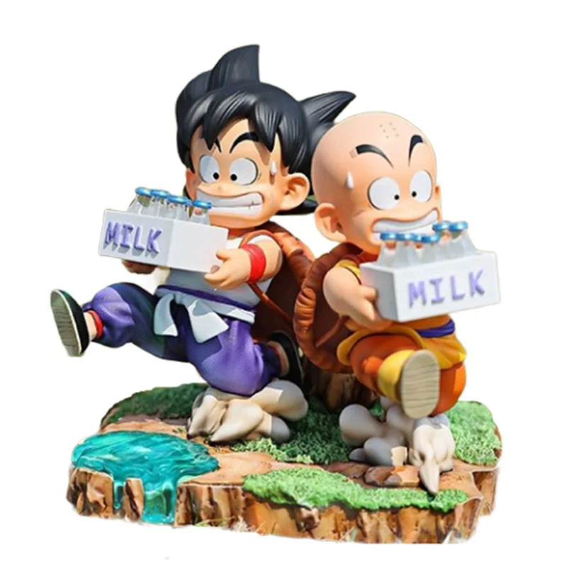 

Anime Dragon Ball Figures Son Goku Krillin Action Figures Milk Delivery Combination 15cm PVC Collection Model Decoration Toys