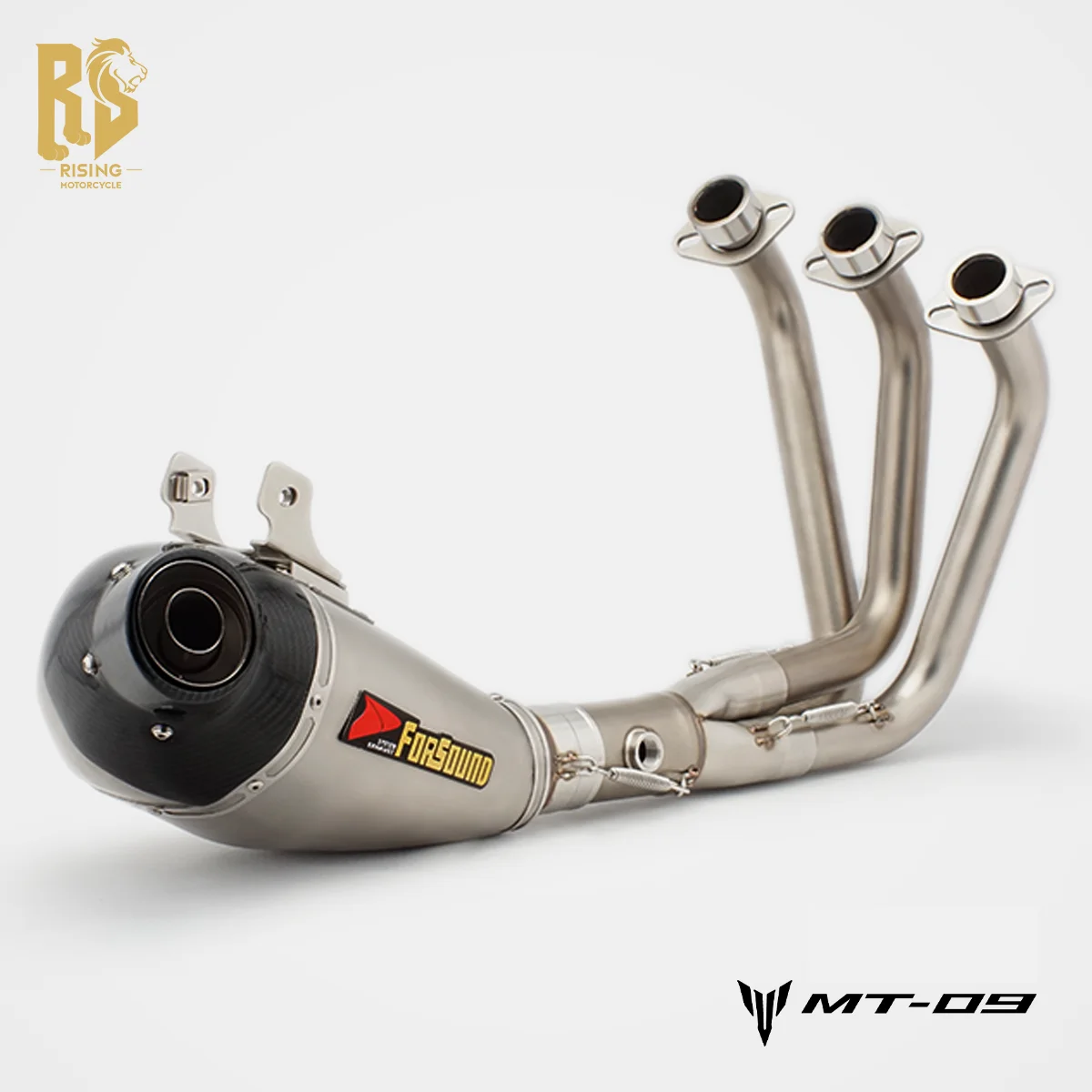 Фото Подходит для Yamaha MT-09, модифицированная полная выхлопная труба, нижняя часть выхлопной трубы FORSOUND, глушитель обратного давления из углеродного волокна, 2016-2020 №1