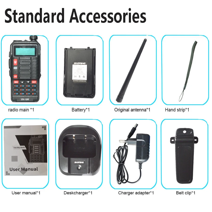 2pcs/set Baofeng UV-10R Professional Walkie Talkies 10W Dual Band 2 way CB Ham USB Radio hf Transceiver VHF UHF UV 10R 8800mAh